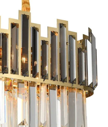 Люстра подвесная IMPERIUM 76018/8C GOLD PLATED Natali Kovaltseva золотая прозрачная на 8 ламп, основание золотое в стиле современный фото 3